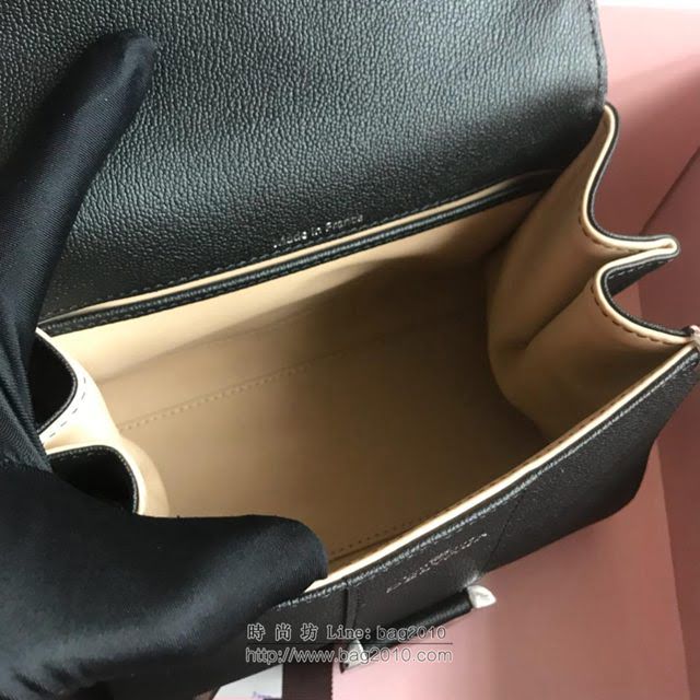 DELVAUX女包 2019春夏最新色 專櫃原廠皮 德爾沃女手提包 DV0020黑銀 小號 Delvaux單肩斜挎包  fcs1169